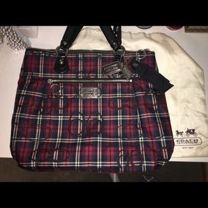 Coach Poppy Plaid Purse